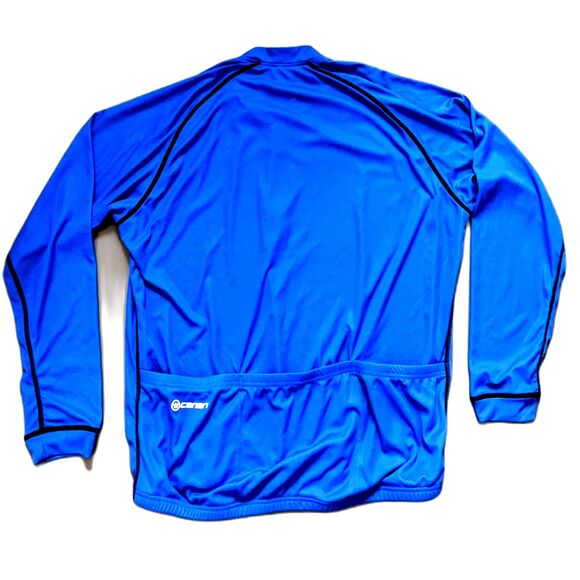 Men's Canari Royal Blue Cycling Long Sleeve Pullover Half Zip Jersey Shirt L - Picture 2 of 7